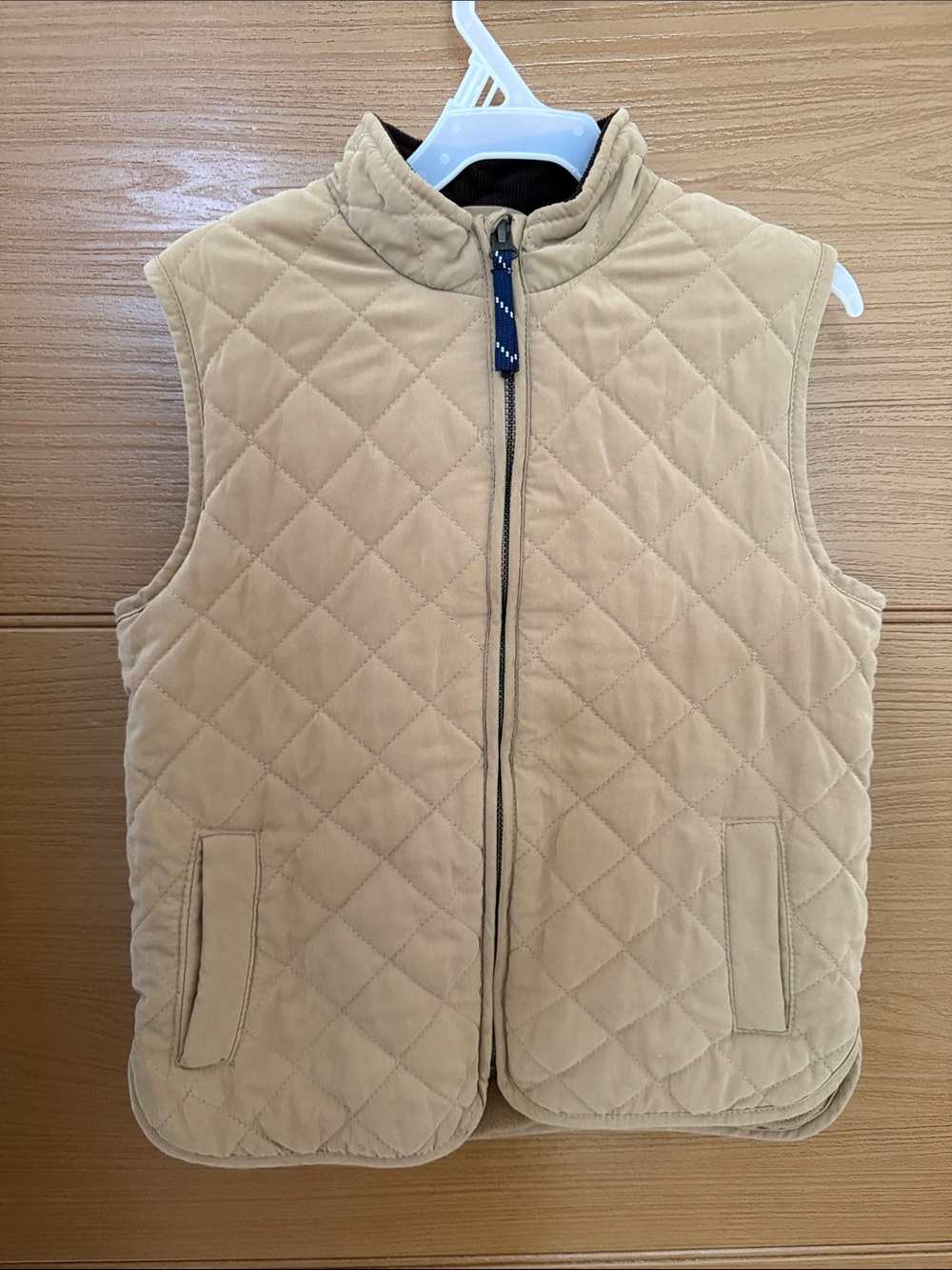 Class/Club Tan and Brown Quilted Vest with Zip
